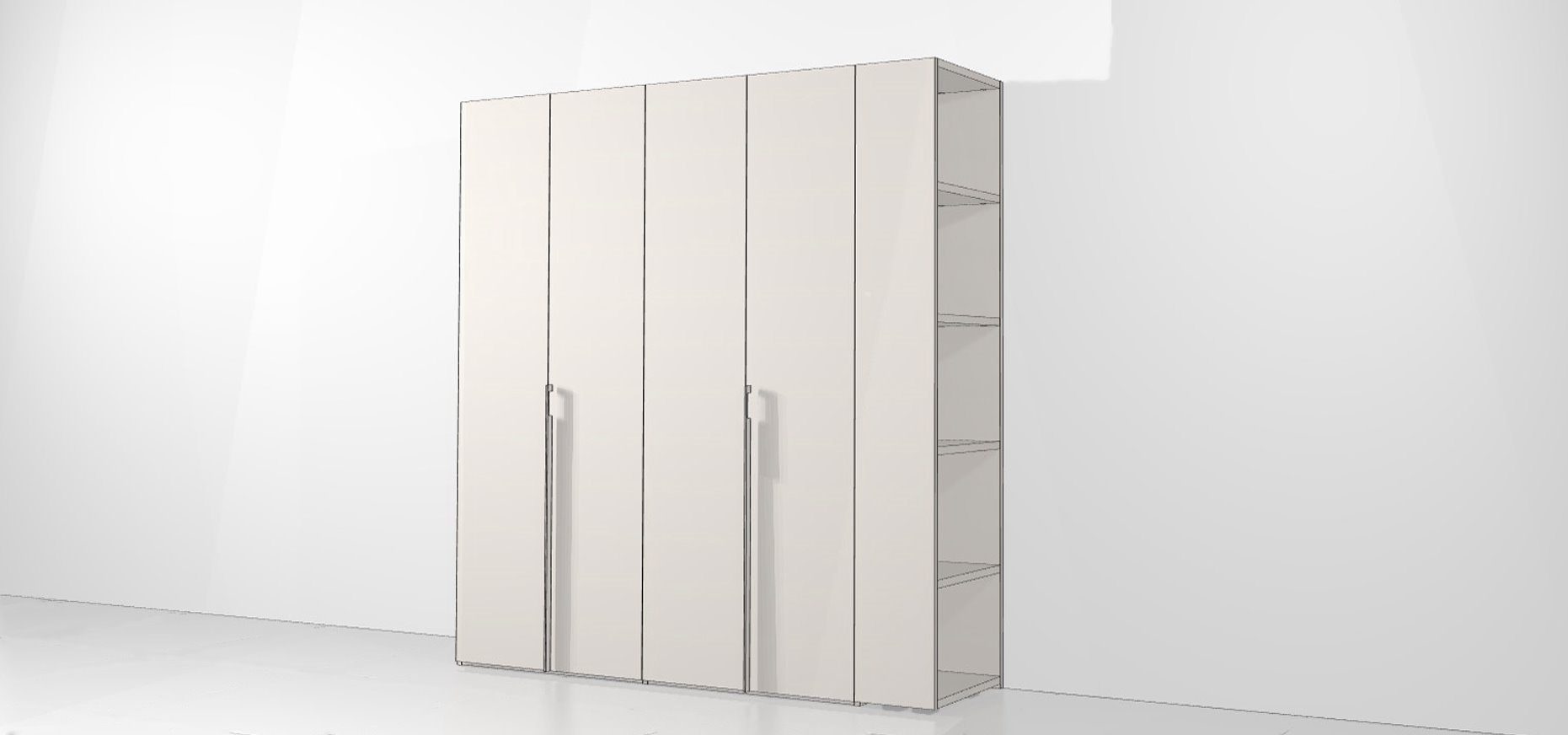 Gesloten boekenkast grijs